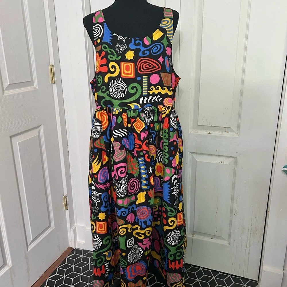 Nooworks Party Mix Midi Dress- Linen - Picture 3 of 7